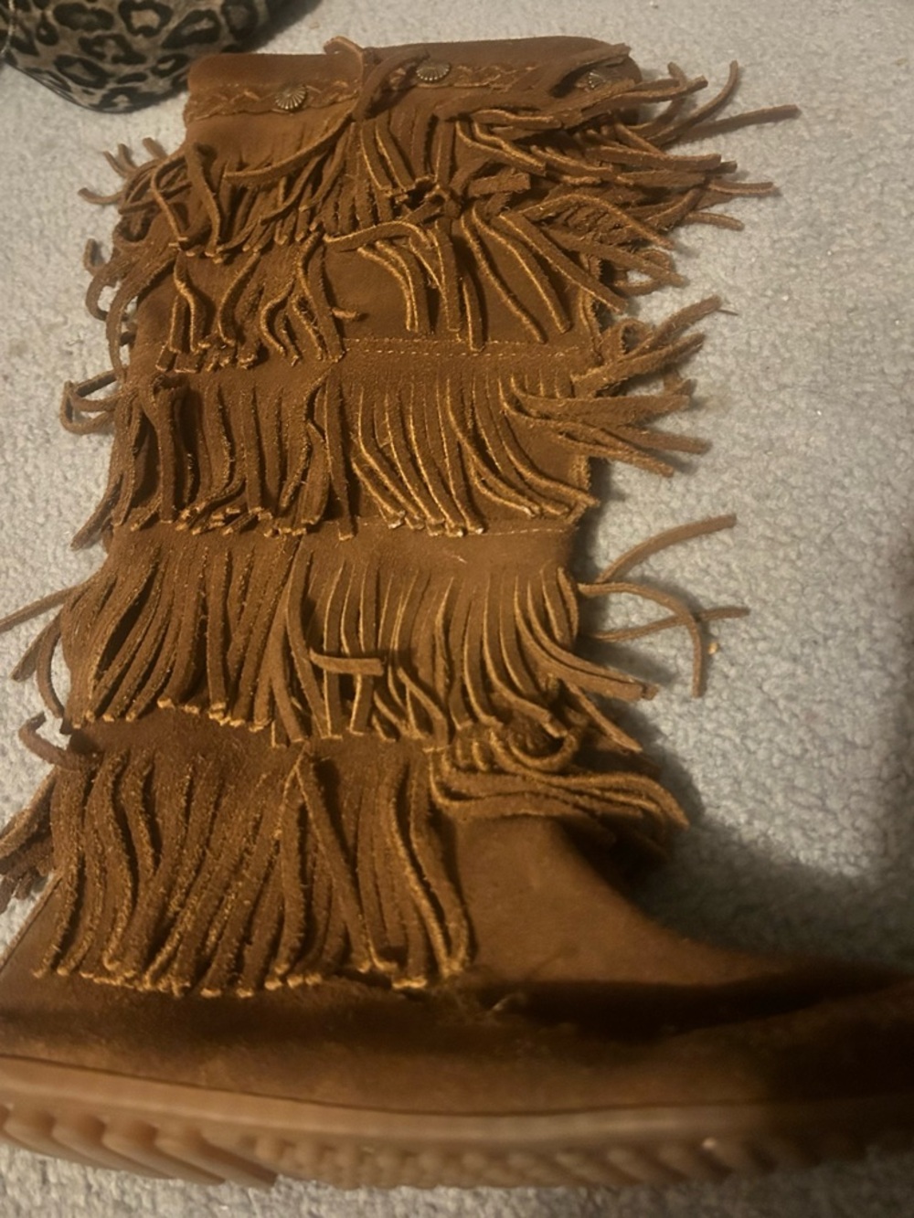 Minnetonka Brown Suede Moccasin-Style Boot